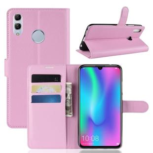 Llitchi Texture Horizontal Flip PU + TPU Leather Case for Huawei Honor 10 Lite, with Holder & Card Slots(Pink)