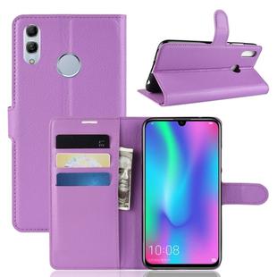 Llitchi Texture Horizontal Flip PU + TPU Leather Case for Huawei Honor 10 Lite, with Holder & Card Slots(Purple)