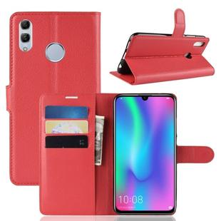 Llitchi Texture Horizontal Flip PU + TPU Leather Case for Huawei Honor 10 Lite, with Holder & Card Slots(Red)