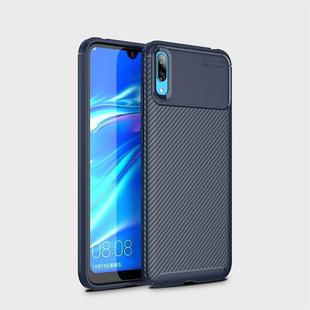 Carbon Fiber Texture Shockproof TPU Case for Huawei Enjoy 9 (Blue)