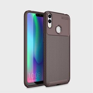 Carbon Fiber Texture Shockproof TPU Case for Huawei Honor 8C (Brown)