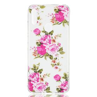 Rosa Multiflora Flower Pattern Noctilucent TPU Soft Case for Huawei Y6 Pro(2019)