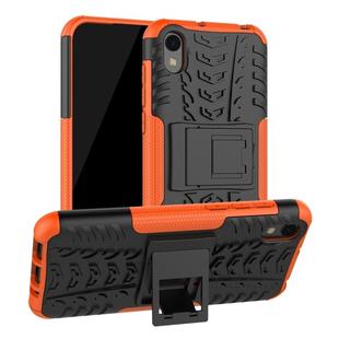 Shockproof  PC + TPU Tire Pattern Case for Huawei Honor 8s, with Holder (Orange)