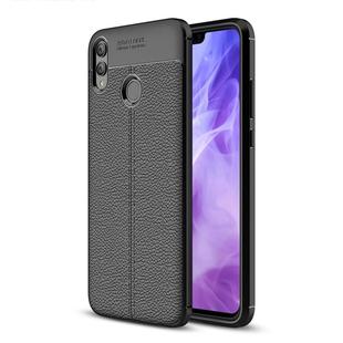 Litchi Texture TPU Shockproof Case for Huawei Honor 8X (Black)