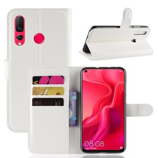 Litchi Texture Horizontal Flip Leather Case for Huawei Nova 4, with Card Slots & Holder & Wallet (White)