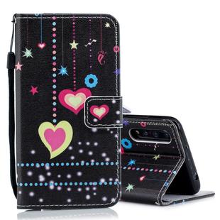 Colored Heart Pattern Horizontal Flip Leather Case for Huawei P20 Pro, with Holder & Card Slots & Wallet