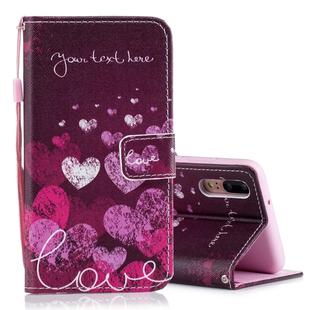 Letter and Heart Pattern Horizontal Flip Leather Case for Huawei P20, with Holder & Card Slots & Wallet