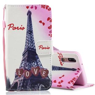 Love Tower Pattern Horizontal Flip Leather Case for Huawei P20, with Holder & Card Slots & Wallet