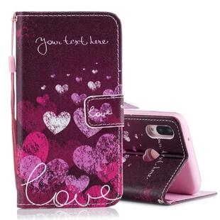 Letter and Heart Pattern Horizontal Flip Leather Case for Huawei P20 Lite, with Holder & Card Slots & Wallet