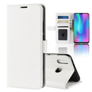 R64 Texture Single Fold Horizontal Flip Leather Case for Huawei Honor 10 Lite, with Holder & Card Slots & Wallet (White)