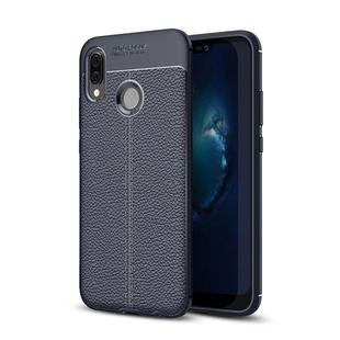For Huawei  P20 Lite Litchi Texture Soft TPU Protective Back Cover Case (Navy Blue)