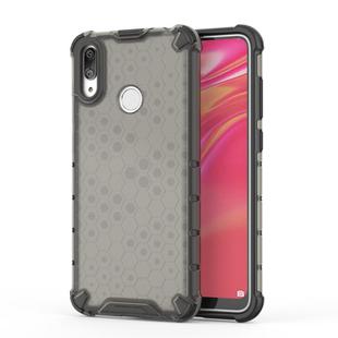 Honeycomb Shockproof PC + TPU Case for Huawei Y7(2019) (Black)