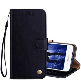 For Huawei  Honor 6A Business Style Oil Wax Texture Horizontal Flip Leather Case with Holder & Card Slots & Hand Strap(Black)