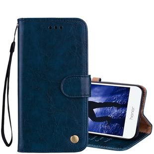 For Huawei  Honor 6A Business Style Oil Wax Texture Horizontal Flip Leather Case with Holder & Card Slots & Hand Strap(Blue)