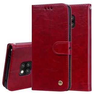 Business Style Oil Wax Texture Horizontal Flip Leather Case for Huawei Mate 20 Pro, with Holder & Card Slots & Wallet (Red)