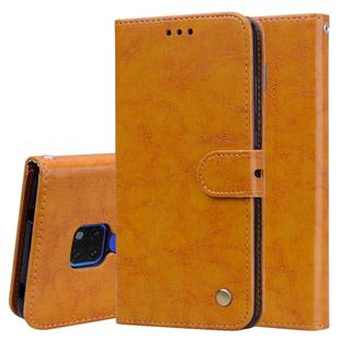 Business Style Oil Wax Texture Horizontal Flip Leather Case for Huawei Mate 20, with Holder & Card Slots & Wallet (Brown)
