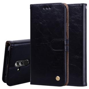 Business Style Oil Wax Texture Horizontal Flip Leather Case for Huawei Mate 20 Lite, with Holder & Card Slots & Wallet (Black)