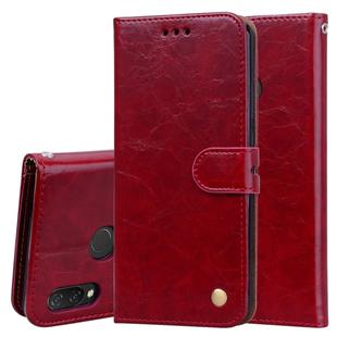 Business Style Oil Wax Texture Horizontal Flip Leather Case for Huawei Nova 3, with Holder & Card Slots & Wallet (Red)