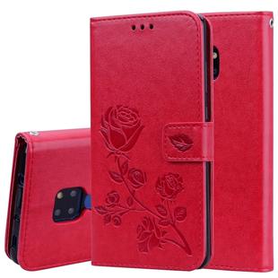 Rose Embossed Horizontal Flip PU Leather Case for Huawei Mate 20, with Holder & Card Slots & Wallet (Red)