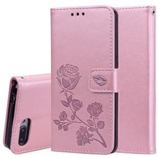 Rose Embossed Horizontal Flip PU Leather Case for Huawei Honor 10 Lite, with Holder & Card Slots & Wallet (Rose Gold)