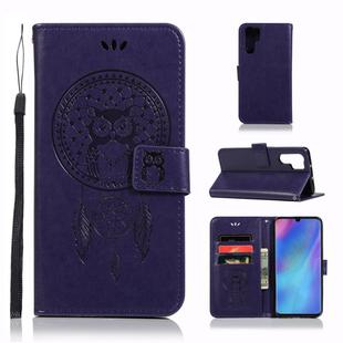 Wind Chime Owl Embossing Pattern Horizontal Flip Leather Case for Huawei P30 Pro, with Holder & Card Slots & Wallet (Purple)