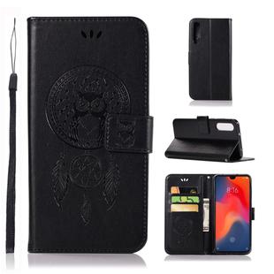 Wind Chime Owl Embossing Pattern Horizontal Flip Leather Case for Huawei P30, with Holder & Card Slots & Wallet (Black)