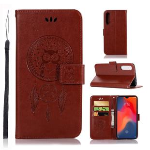Wind Chime Owl Embossing Pattern Horizontal Flip Leather Case for Huawei P30, with Holder & Card Slots & Wallet (Brown)