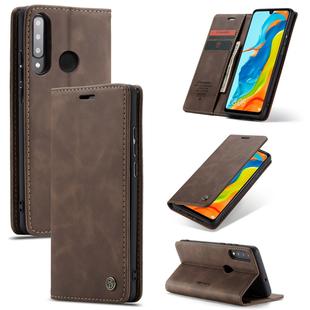 CaseMe-013 Multifunctional Retro Frosted Horizontal Flip Leather Case for Huawei P30 Lite, with Card Slot & Holder & Wallet (Coffee)