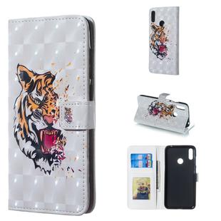 Tiger Pattern 3D Horizontal Flip Leather Case for Huawei Y7 (2019), with Holder & Card Slots & Photo Frame & Wallet