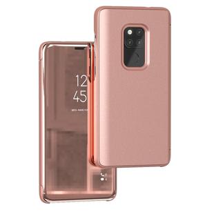 Mirror Clear View Horizontal Flip PU Smart Leather Case for Huawei Mate 20, with Holder (Rose Gold)