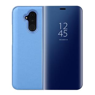 Mirror Clear View Horizontal Flip PU Smart Leather Case for Huawei Mate 20 Lite, with Holder (Blue)