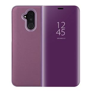 Mirror Clear View Horizontal Flip PU Smart Leather Case for Huawei Mate 20 Lite, with Holder (Violet)