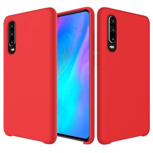 Solid Color Liquid Silicone Dropproof Protective Case for Huawei P30 (Red)