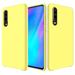 Solid Color Liquid Silicone Dropproof Protective Case for Huawei P30 (Yellow)