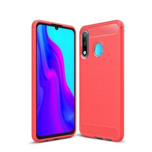 Brushed Texture Carbon Fiber TPU Case for Huawei P30 Lite (Red)
