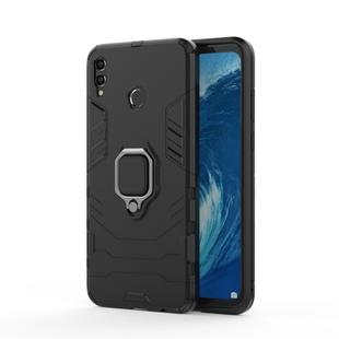 PC + TPU Shockproof Protective Case for Huawei Honor 8X Max, with Magnetic Ring Holder(Black)