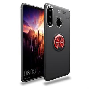 lenuo Shockproof TPU Case for Huawei P30 Lite, with Invisible Holder (Black Red)