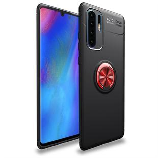 lenuo Shockproof TPU Case for Huawei P30 Pro, with Invisible Holder (Black Red)