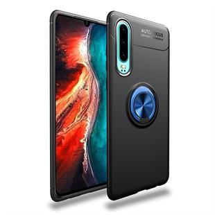 lenuo Shockproof TPU Case for Huawei P30, with Invisible Holder (Black Blue)