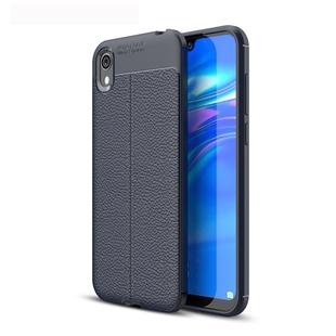 Litchi Texture TPU Shockproof Case for Huawei Honor 8S (Navy Blue)