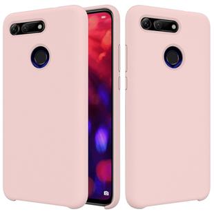 Solid Color Liquid Silicone Dropproof Protective Case for Huawei Honor View 20(Pink)