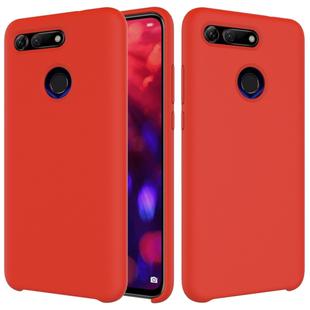 Solid Color Liquid Silicone Dropproof Protective Case for Huawei Honor View 20(Red)