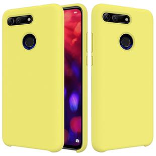 Solid Color Liquid Silicone Dropproof Protective Case for Huawei Honor View 20(Yellow)