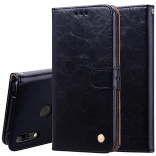 Business Style Oil Wax Texture Horizontal Flip Leather Case for Huawei Y7 (2019), with Holder & Card Slots & Wallet (Black)