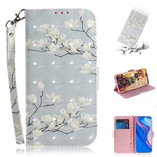 3D Colored Drawing Magnolia Pattern Horizontal Flip Leather Case for Huawei P Smart Z / Y9 Prime 2019 / nova 5i, with Holder & Card Slots & Wallet