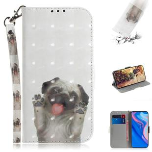 3D Colored Drawing Dog Pattern Horizontal Flip Leather Case for Huawei P Smart Z / Y9 Prime 2019 / nova 5i, with Holder & Card Slots & Wallet
