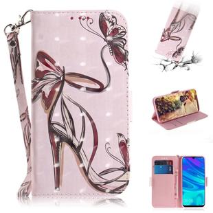 3D Colored Drawing Butterfly High-heeled Shoes Pattern Horizontal Flip Leather Case for Huawei P Smart+ 2019 / Enjoy 9s / Honor 10i / Honor 20i / Honor 20 Lite, with Holder & Card Slots & Wallet