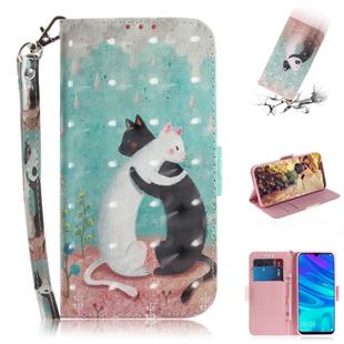3D Colored Drawing Cats Pattern Horizontal Flip Leather Case for Huawei P Smart+ 2019 / Enjoy 9s / Honor 10i / Honor 20i / Honor 20 Lite, with Holder & Card Slots & Wallet