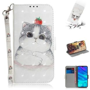 3D Colored Drawing Cute Cat Pattern Horizontal Flip Leather Case for Huawei P Smart+ 2019 / Enjoy 9s / Honor 10i / Honor 20i / Honor 20 Lite, with Holder & Card Slots & Wallet