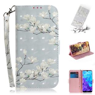 3D Colored Drawing Magnolia Pattern Horizontal Flip Leather Case for Huawei Y5 (2019) / Honor 8s, with Holder & Card Slots & Wallet